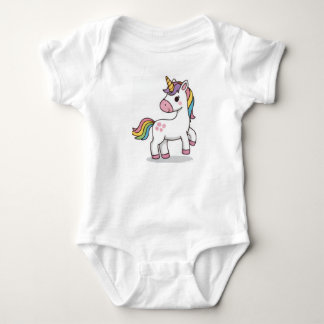 Süße magische rosa Einhorn-Illustration für Baby Strampler