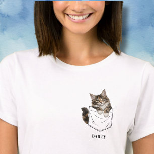 Süße Maine Coon-Katze in der Tasche Name T-Shirt