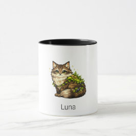 Süße Maine Coon Katze Individueller Name Zweifarbi Tasse