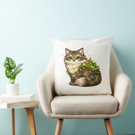 Süße Maine Coon-Katze mit individuellem Namen als Kissen