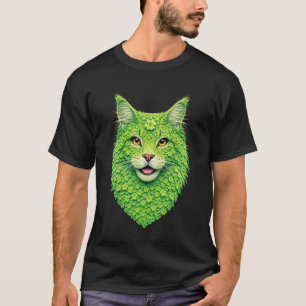 Süße Maine Coon Katze mit Shamrocks Kunst St Patri T-Shirt