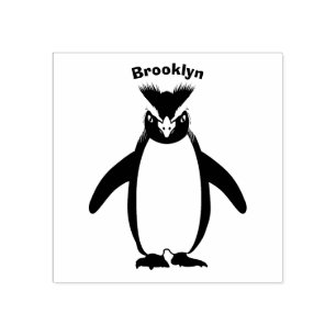 Süße Makaronesen-Pinguin-Cartoon-Illustration Gummistempel