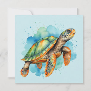 Süße Mal-Schildkröte Einladung