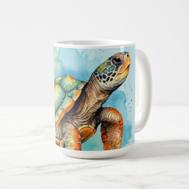 Süße Mal-Schildkröte Kaffeetasse (VorderseiteRechts)
