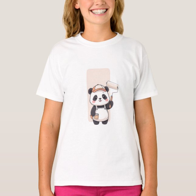 Süße Maler-Panda-Kinder T-Shirt (Vorderseite)