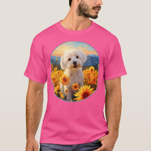 Süße Malteser-Blumenwiese-Berg-Sonnenuntergang-Wel T-Shirt