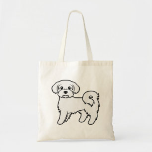 Süße malteser Cartoon-Hunde-Illustration Tragetasche