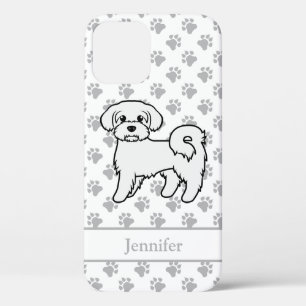 Süße malteser Cartoon-Hunde-Zeichnung & Name Case-Mate iPhone Hülle