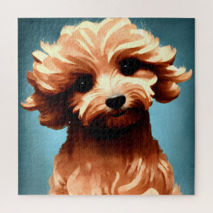 Süße Maltipoo-Kunst oder das Porträt deines pelzig Puzzle