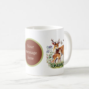Süße Mama Babyhirsch Nachricht hinzufügen Kaffeetasse