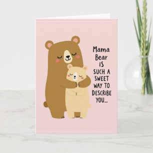 Süße Mama Bär Liebeskarte Karte
