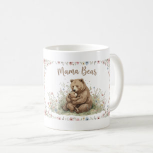 Süße Mama Bär und Baby Bär Floral Aquarell Kaffeetasse