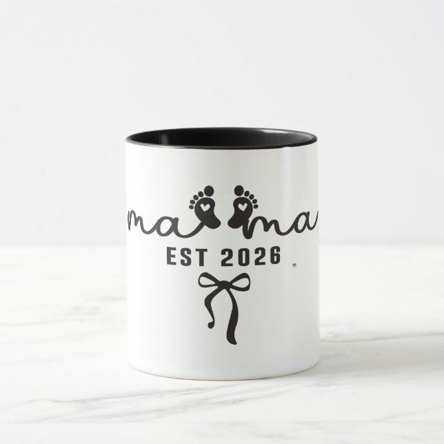 Süße Mama Est 2026 Tasse (Zentrum)