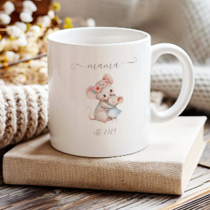 Süße Mama Established Boho Watercolor Mäuse Kaffeetasse