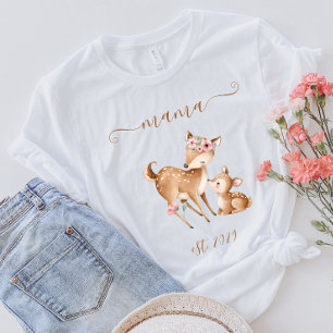 Süße Mama etablierte Wasserfarbe Boho-Hirsche T-Shirt