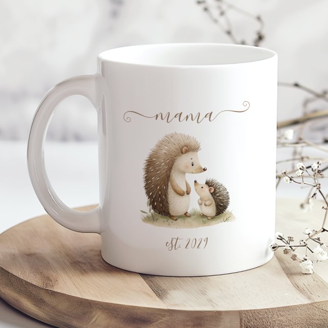 Süße Mama etablierte Wasserfarbe-Igel Kaffeetasse (Von Creator hochgeladen)