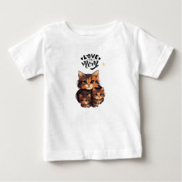 Süße Mama-Katze mit Kätzchen – Niedliche Katzenfam Baby T-shirt