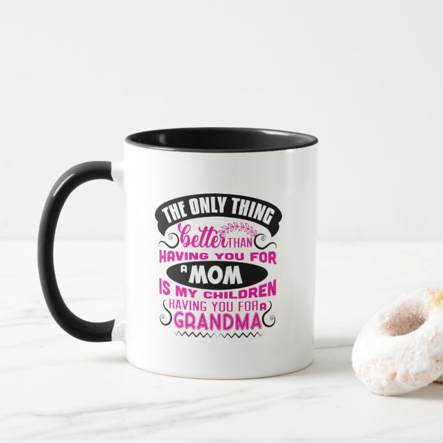 Süße Mama Oma Wortkunst  Tasse (Mit Donut)