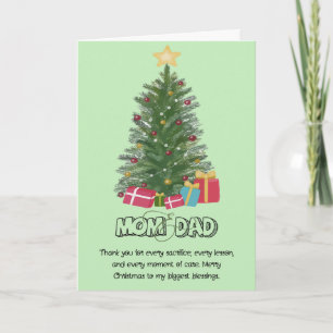 Süße Mama- und Papa-Weihnachts-Falt-Feiertagskarte Feiertagskarte