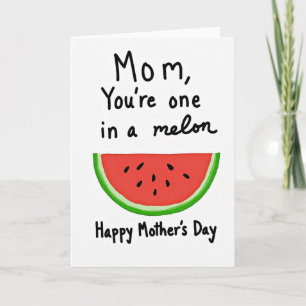 Süße Mama Wassermelonen-Tag-Karte Karte