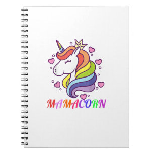 Süße Mamacorn-Einhorn-Mama-Geburtstags-Outfit-Rege Notizblock