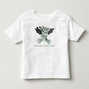 Süße Mamis kleiner Teufel grüner Teddy Kleinkind T-shirt