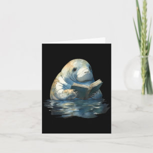 Süße Manatee liest Buch Bücherwurm Leser Manatee Karte