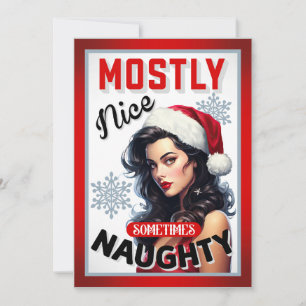 Süße manchmal unanständige Retro-Christmas-Pinup Dankeskarte