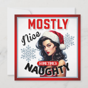 Süße manchmal unanständige Retro-Christmas-Pinup Feiertagskarte