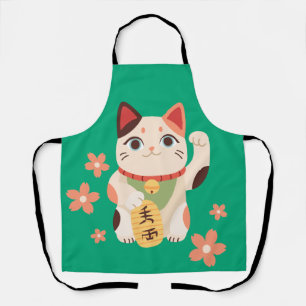 Süße Maneki Neko Glückskatze Schürze