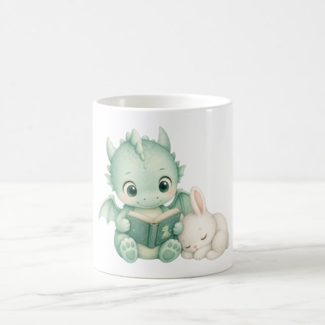 Süße Märchenbuch-Baby-Drache-Häschen-Lesebuch  Kaffeetasse (Mittel)