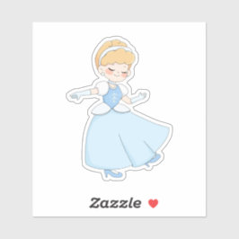 Süße Märchenprinzessin Pastellkleid Vinyl  Aufkleber