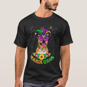 Süße Mardi Gras Pitbull Hund Papa Hund Mama Masken T-Shirt