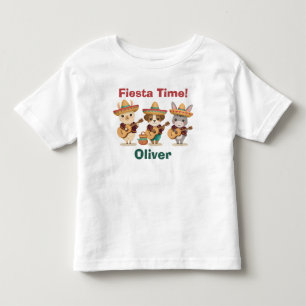 Süße Mariachi-Tiere Llama Esel Welpe Fiesta Kleinkind T-shirt