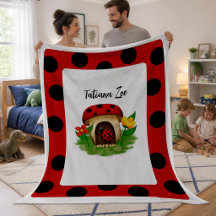 Süße Marienkäfer-Freundin großes Fleece-Decke