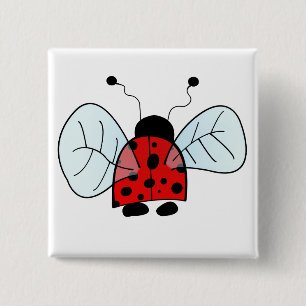 Süße Marienkäfer-Illustration Button