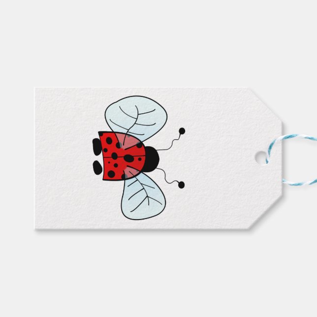 Süße Marienkäfer-Illustration Geschenkanhänger (Vorderseite (Horizontal))