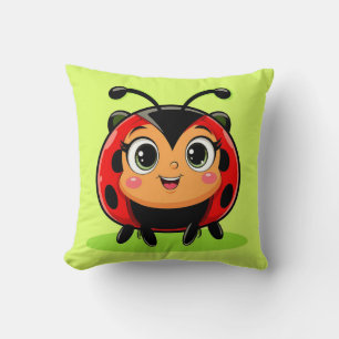Süße Marienkäfer-Illustration Kissen