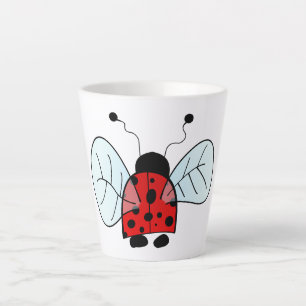 Süße Marienkäfer-Illustration Milchtasse