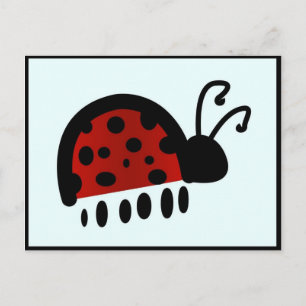 Süße Marienkäfer-Illustration Postkarte