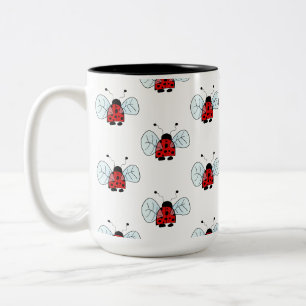 Süße Marienkäfer-Illustration Zweifarbige Tasse