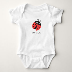 Süße Marienkäfer mit schwarzen Herzen Personalisie Baby Strampler