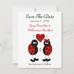 Süße Marienkäfer Save-the-Date-Ankündigungen Save The Date