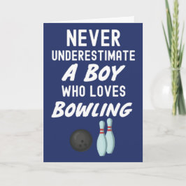 Süße marineblaue Bowling-Karten für Babyjungen Kin Karte