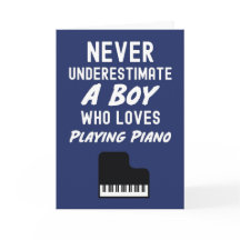 Süße marineblaue Pianist Karten für Baby Jungen Kl