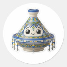 Süße marokkanische Kawaii-Tajine-Aufkleber