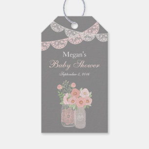Süße Mason-Glas-Rosa-Graue-Baby-Party-Geschenkanhä Geschenkanhänger