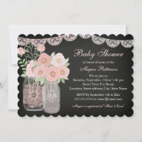 Süße Mason-Glas-Tafel-Baby-Shower-Einladung