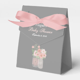 Süße Mason-Jar-Rosa-Graue-Baby-Shower-Geschenkbox Geschenkschachtel