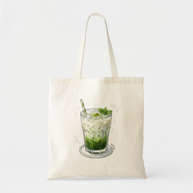Süße Matcha-Latte-Tragetasche Tragetasche (Vorne)